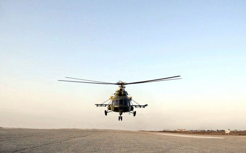 Azərbaycan ordusu helikopterlərlə uçuş məşqləri keçirib-VİDEO